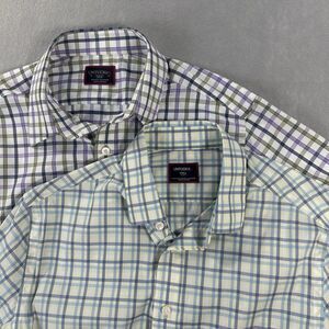 Untuckit Men’s Small Slim Fit Blended Performance Long Sleeve Button Up Lot Of 2